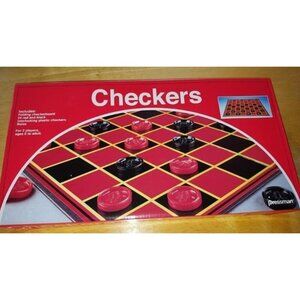 New Family Classics Checkers -- With Folding Board and Interlocking Checkers